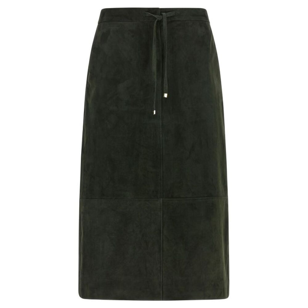 'S Max Mara Bicolor Lamb Leather Midi Women's Skirt